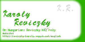 karoly reviczky business card